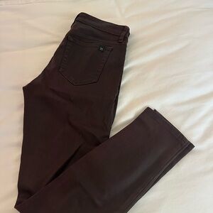 Joe's Jeans Dark Maroon Coated Jeans